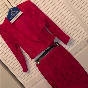 Vintage Liz Claiborne silk set polka dot Barbie